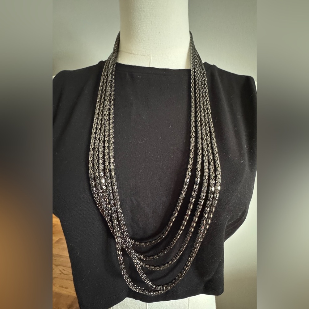 Elegant Black Multi-Strand Necklace